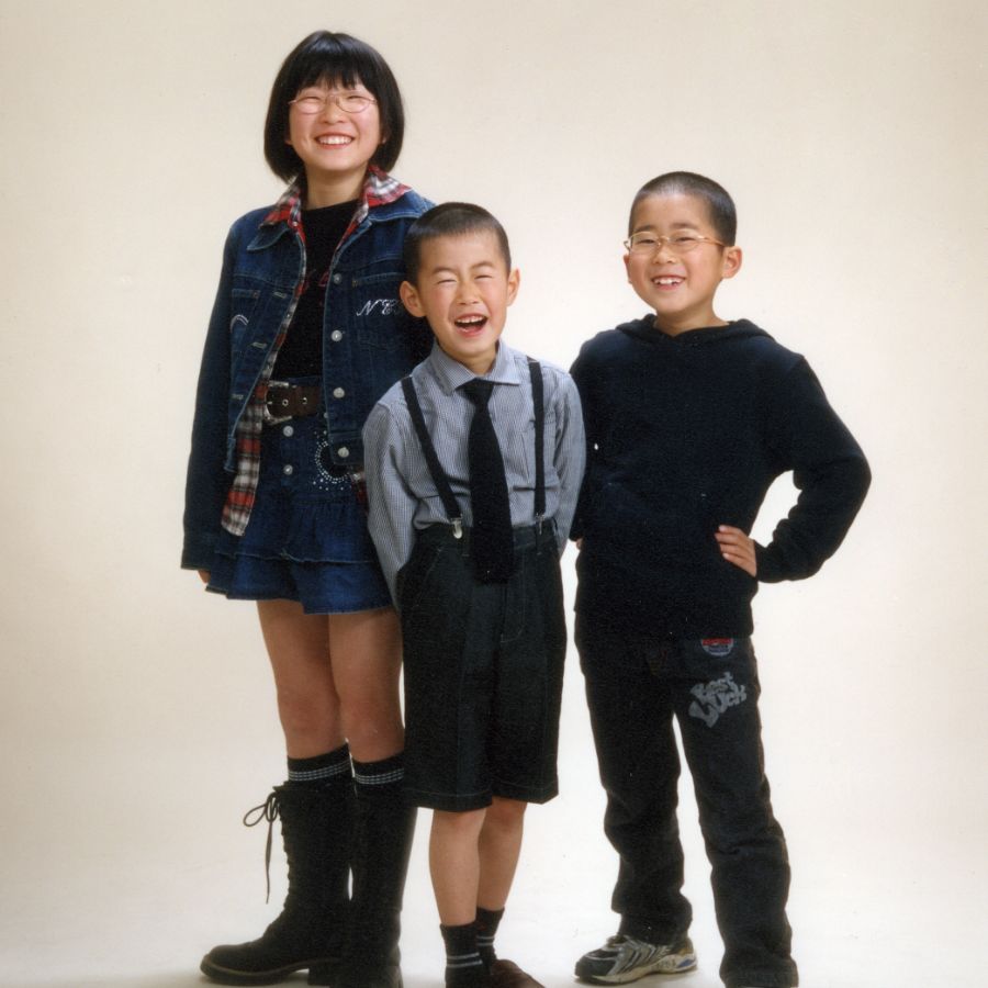 姉弟3人写し 弟の入学記念に