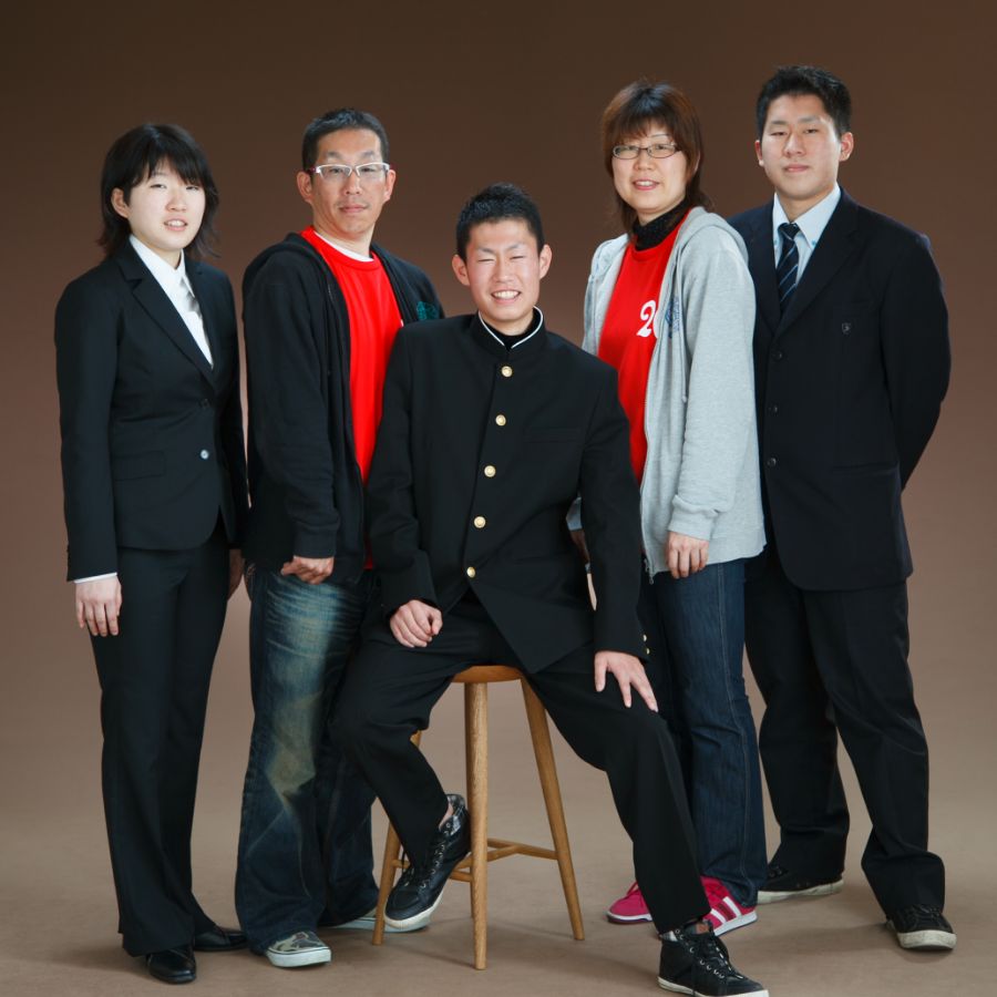 5人家族 弟 高校入学記念