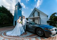 鳥羽国際ホテルチャペル前にてウェディング前撮り白ドレス