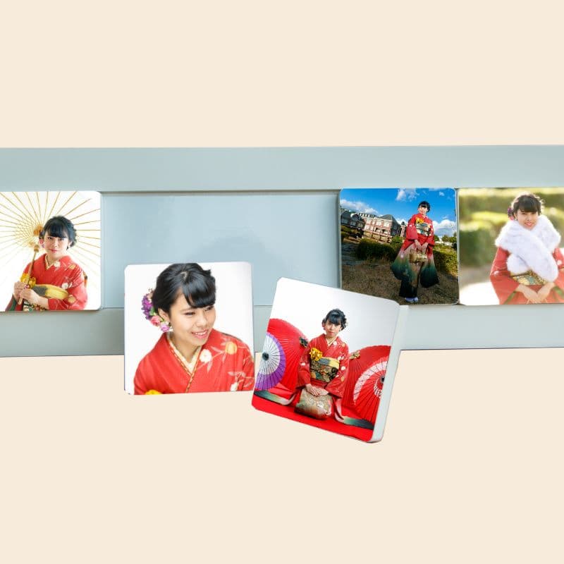 フォトブロック　イメージ写真　５つ取り外し可能なブロック額