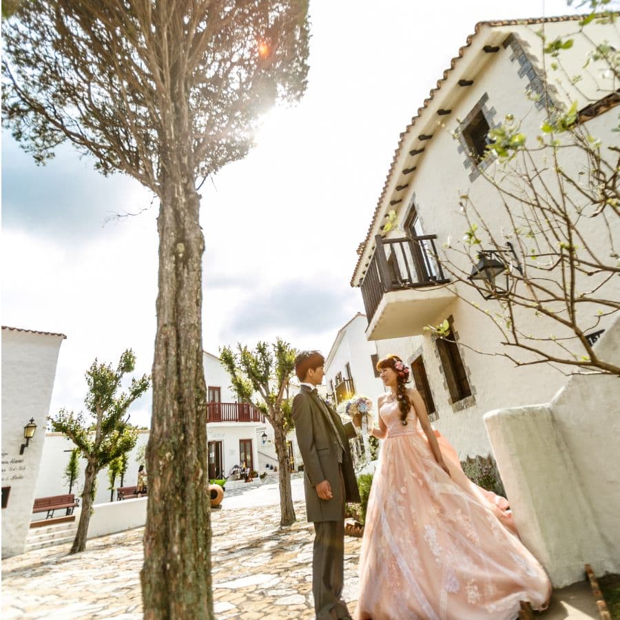 志摩地中海村にて新郎新婦のロケーション写真