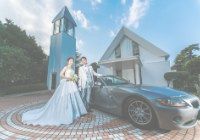 鳥羽国際ホテルチャペル前にてウェディング前撮り白ドレス